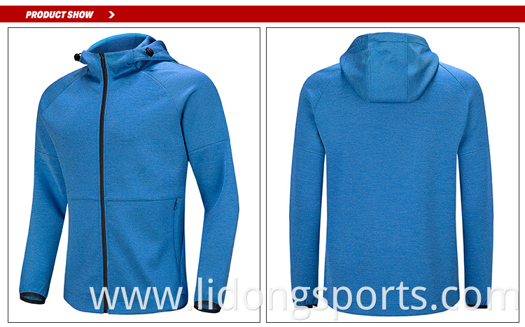 Top Selling China Custom Made Zipper Polyester Jackets With Hoodies Unisex Plain Zip Up Hoodie